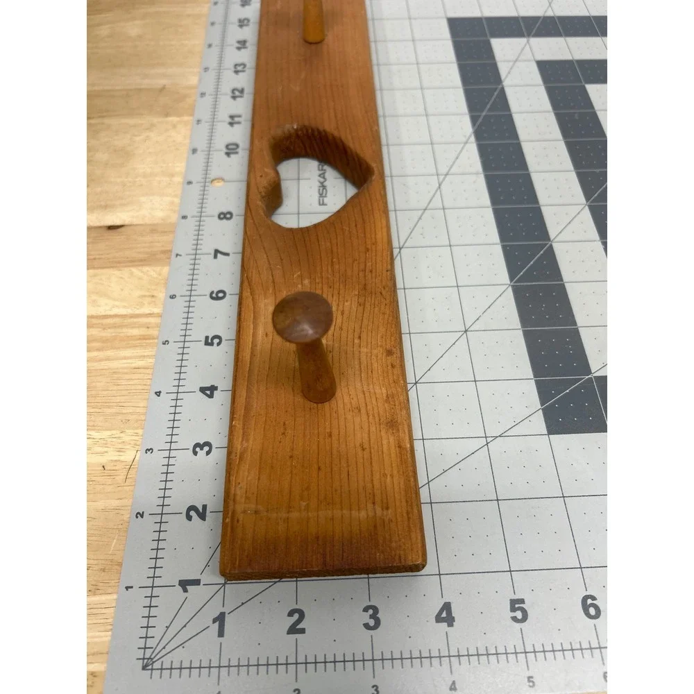 Wood Wall Peg Rack Brown Heart Cutout 15x4 Farmhouse Rustic Decor Handcrafted